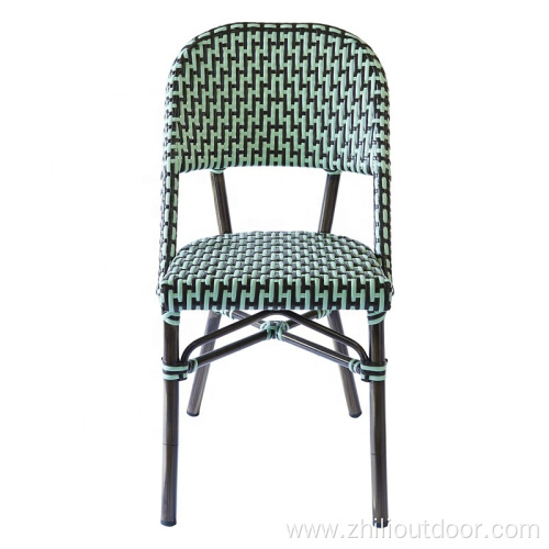 Modern Parisian Bistro Restaurant Wicker Chair Rattan